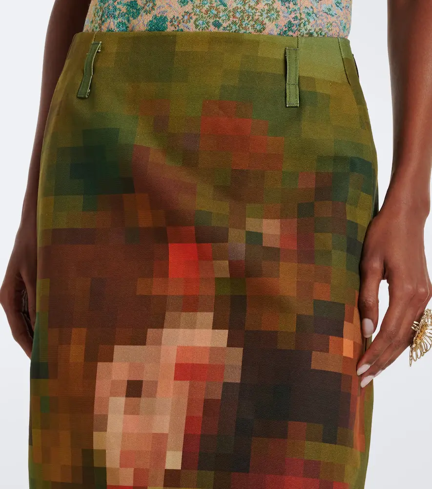 Dries Van Noten Printed cotton canvas midi skirt | Thumbnail 2