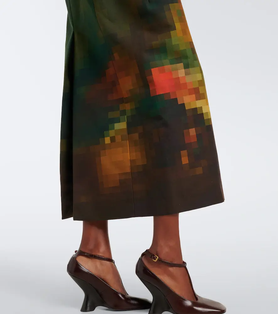 Dries Van Noten Printed cotton canvas midi skirt | Thumbnail 4