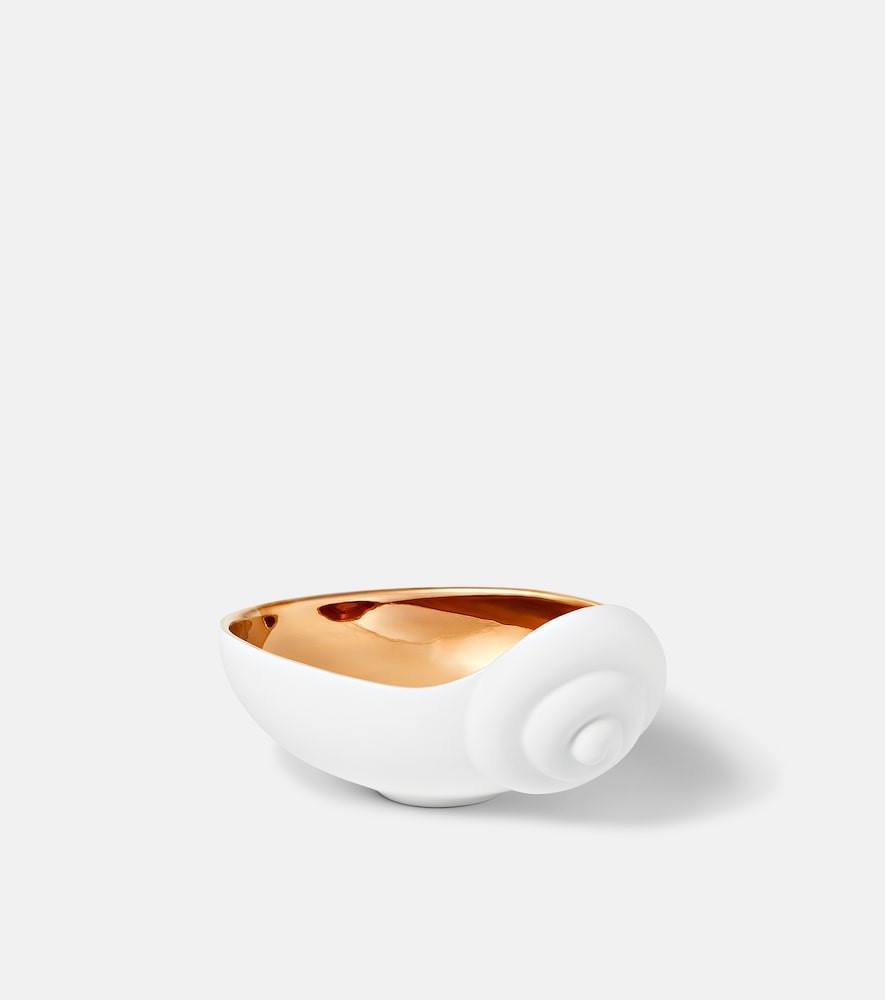 L'Objet x Jessica McCormack Shell porcelain and 24kt gold bowl