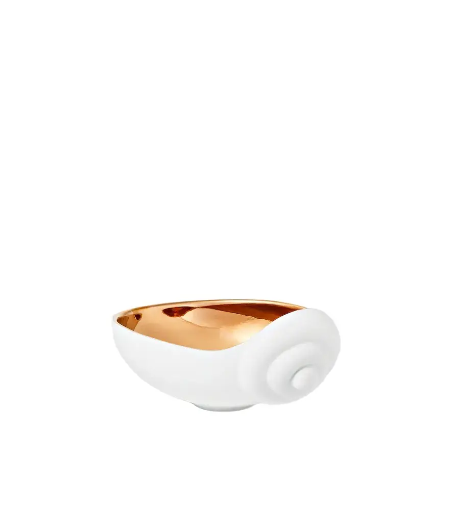 L'Objet x Jessica McCormack Shell porcelain and 24kt gold bowl