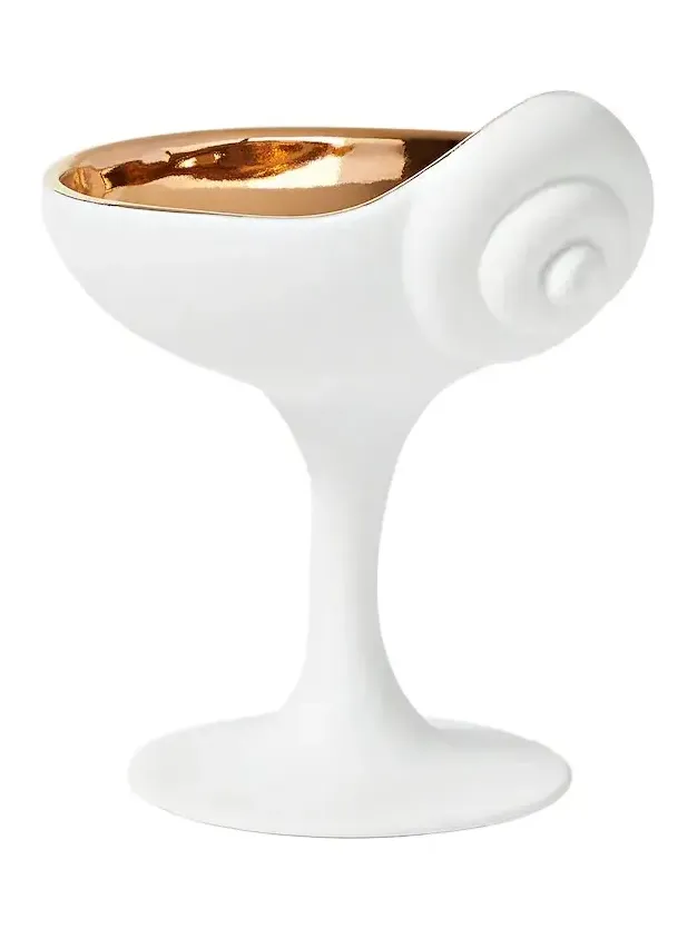 L'Objet x Jessica McCormack Shell porcelain and 24kt gold bowl