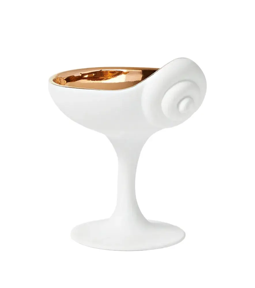 L'Objet x Jessica McCormack Shell porcelain and 24kt gold bowl