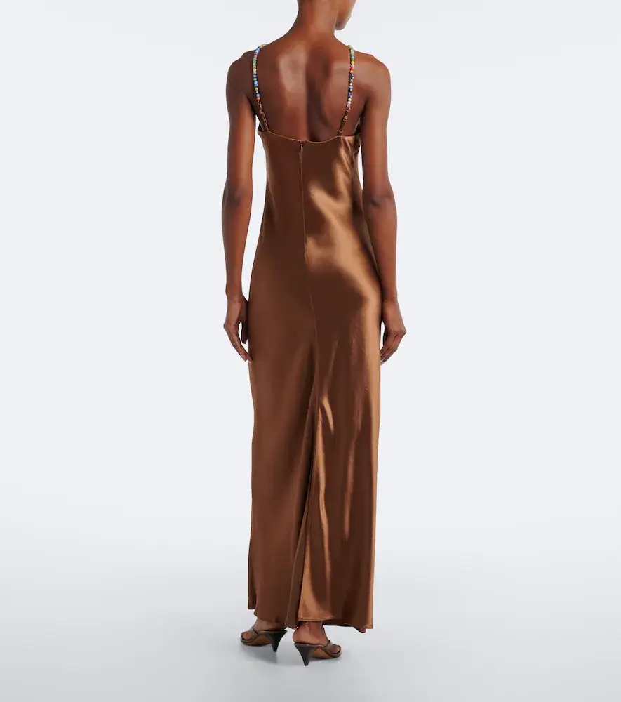 Staud Cedence beaded satin slip dress | Thumbnail 2 Staud Cedence beaded satin slip dress | Thumbnail 2