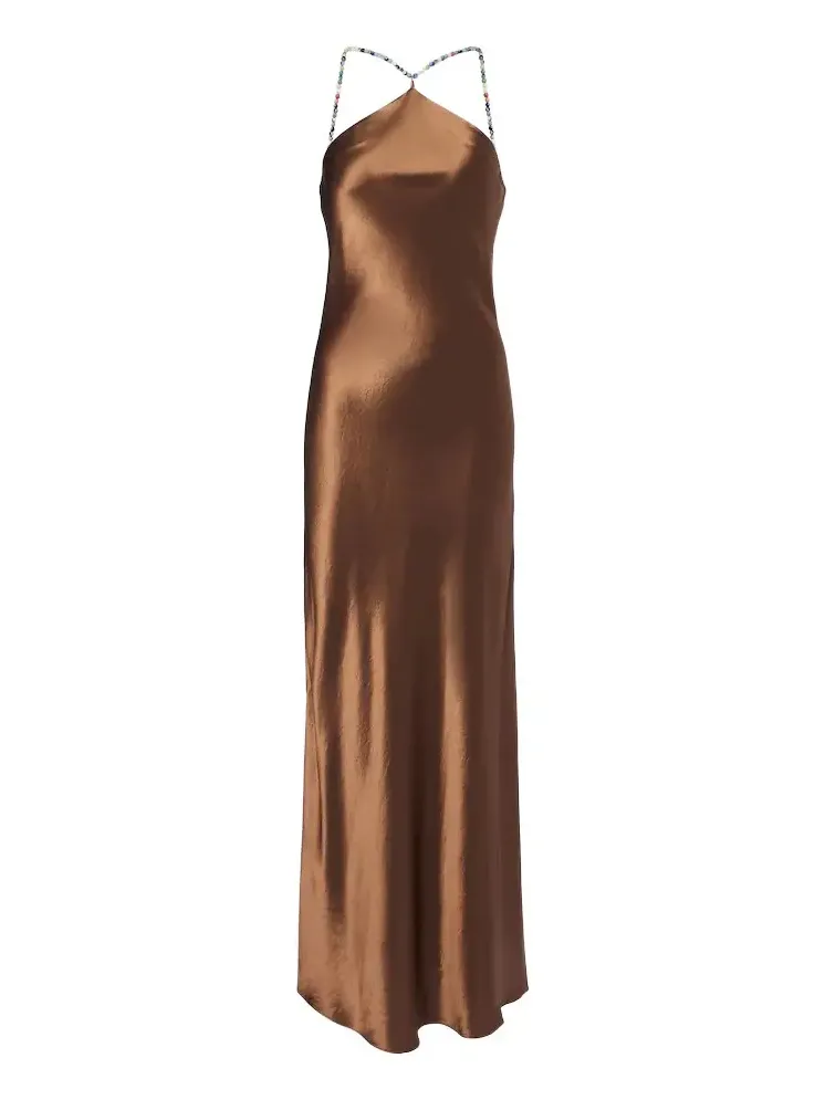 Cedence beaded satin slip dress Cedence beaded satin slip dress