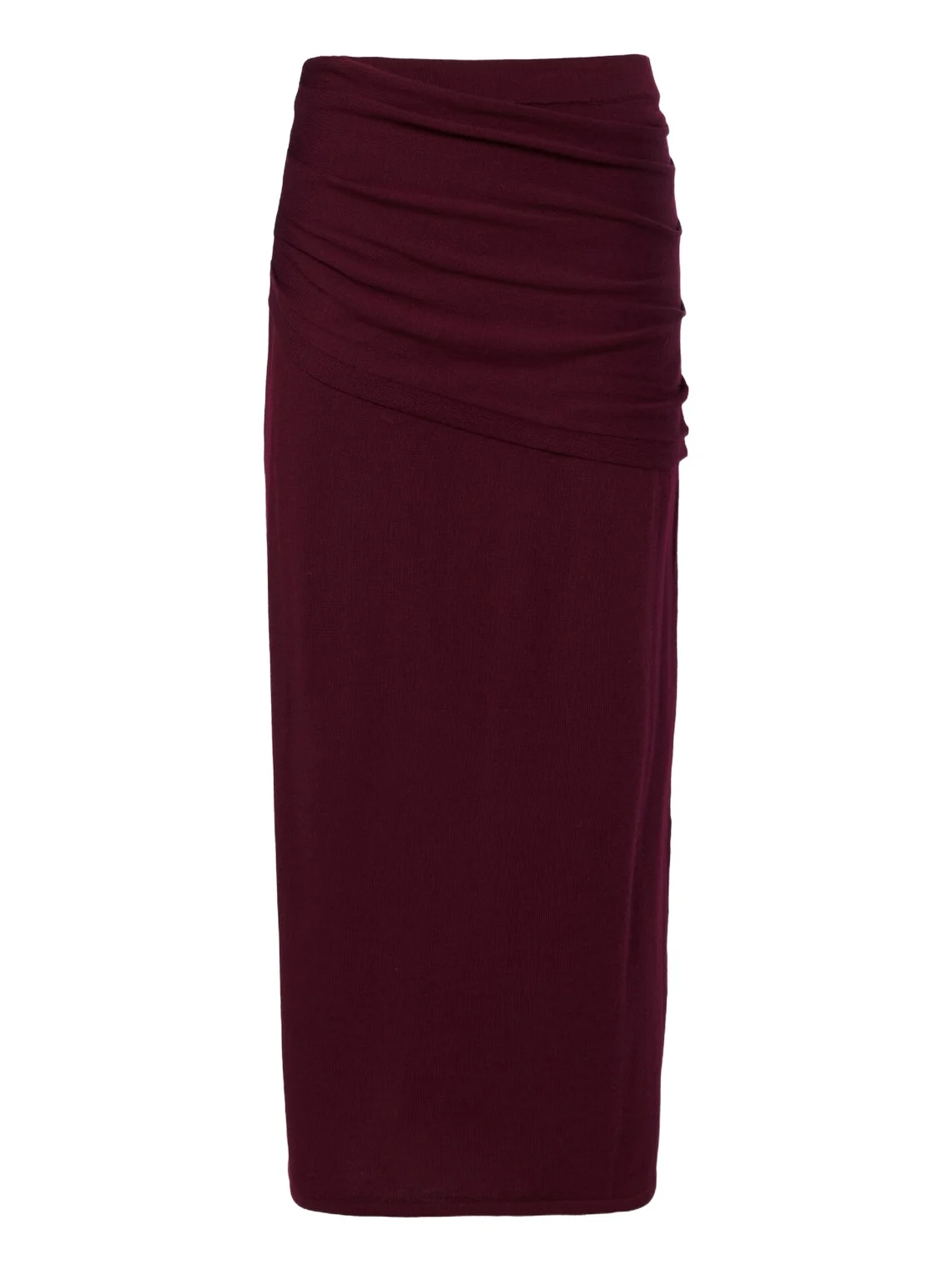Wilma ruched wool maxi skirt