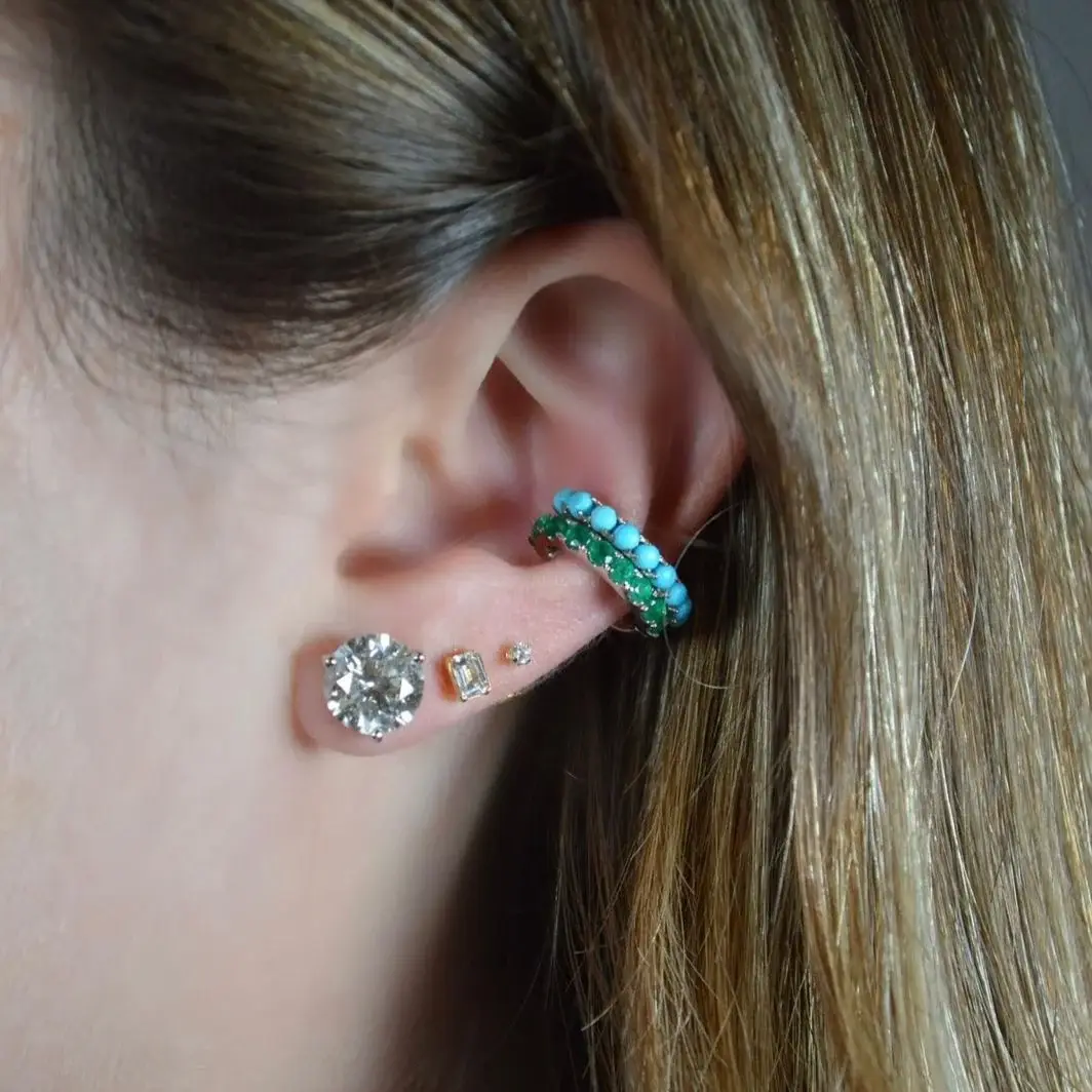Wish Fine Jewelry 0.54ct Emerald 18K Gold Ear Cuff | Thumbnail 2 Wish Fine Jewelry 0.54ct Emerald 18K Gold Ear Cuff | Thumbnail 2