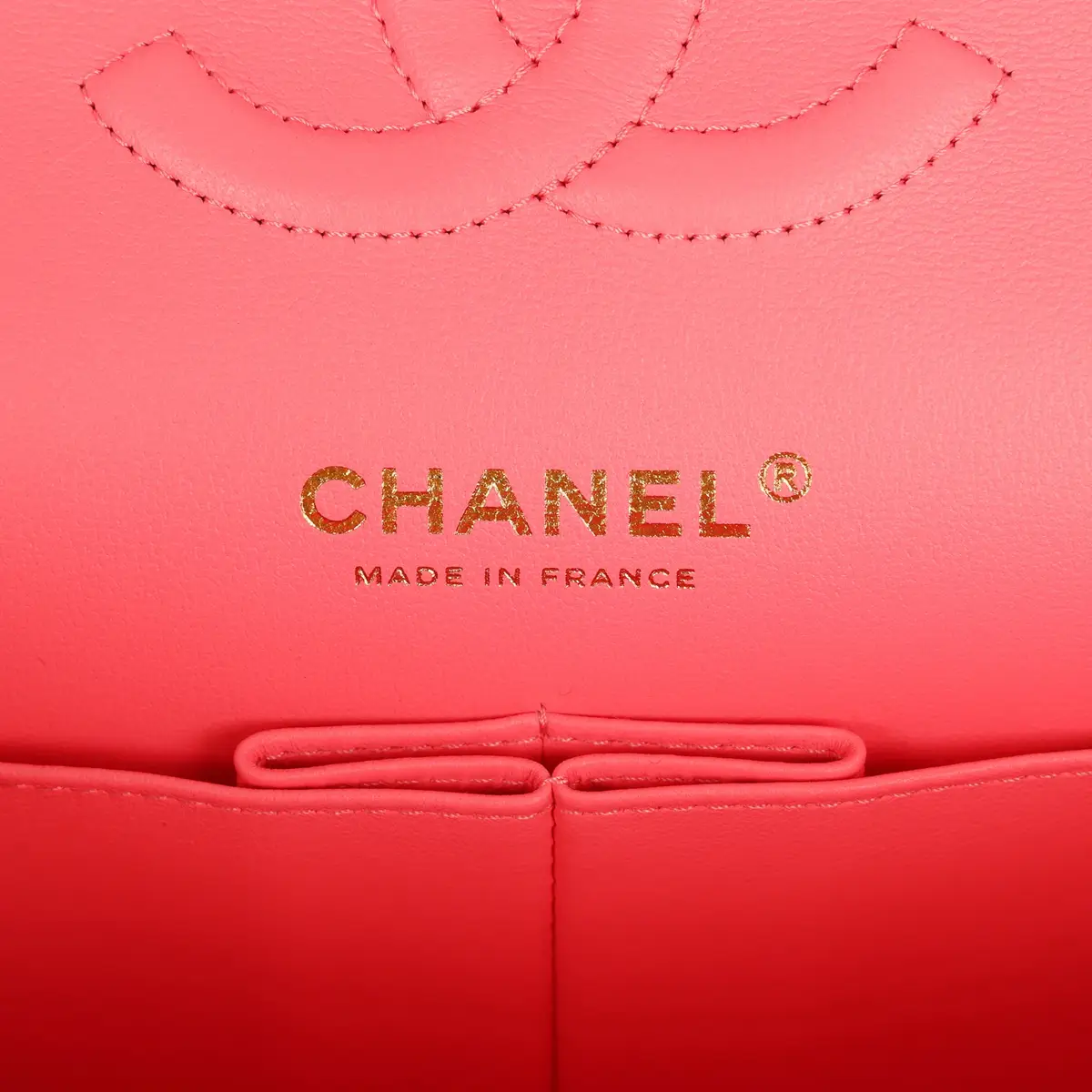 Chanel Chanel Medium "Hollywood Charms" Classic Double Flap Bag Coral Lambskin Gold Hardware | Thumbnail 11