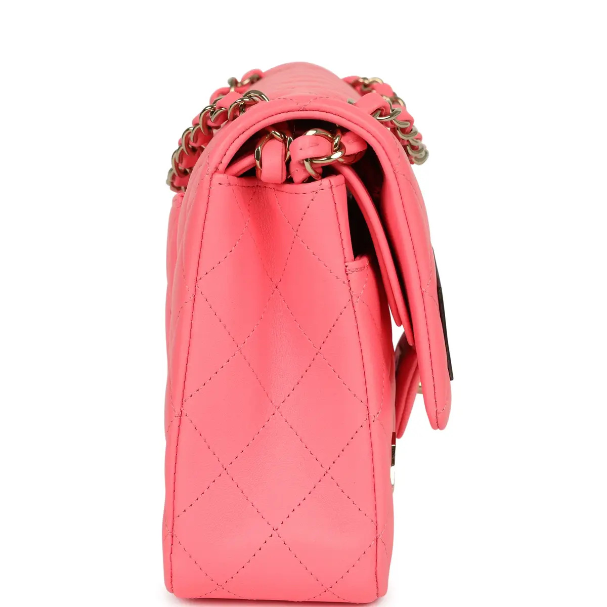 Chanel Chanel Medium "Hollywood Charms" Classic Double Flap Bag Coral Lambskin Gold Hardware | Thumbnail 3