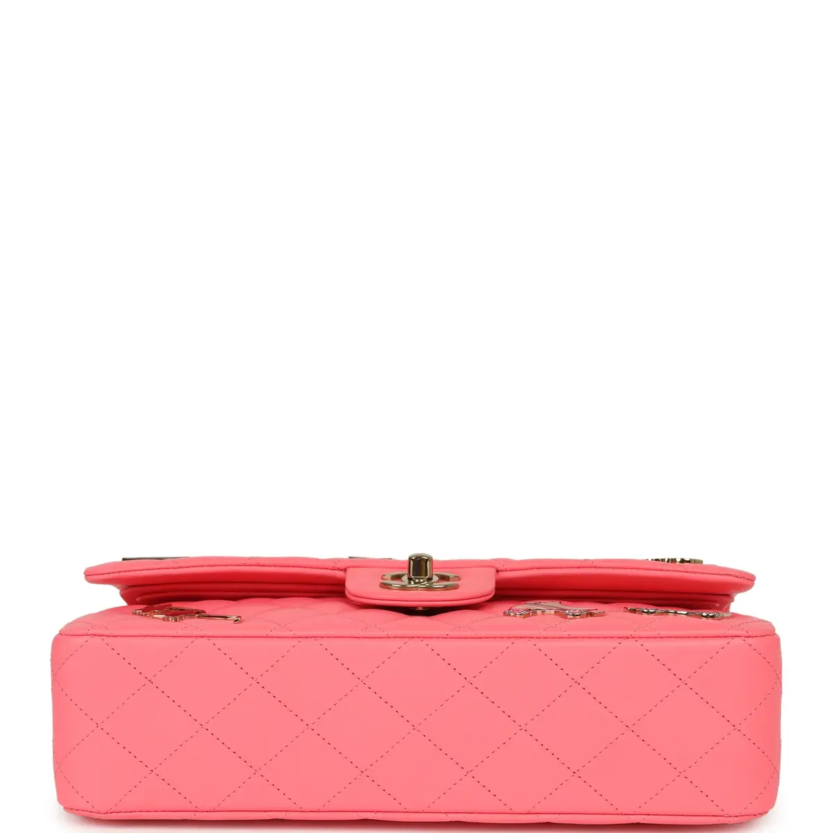 Chanel Chanel Medium "Hollywood Charms" Classic Double Flap Bag Coral Lambskin Gold Hardware | Thumbnail 6