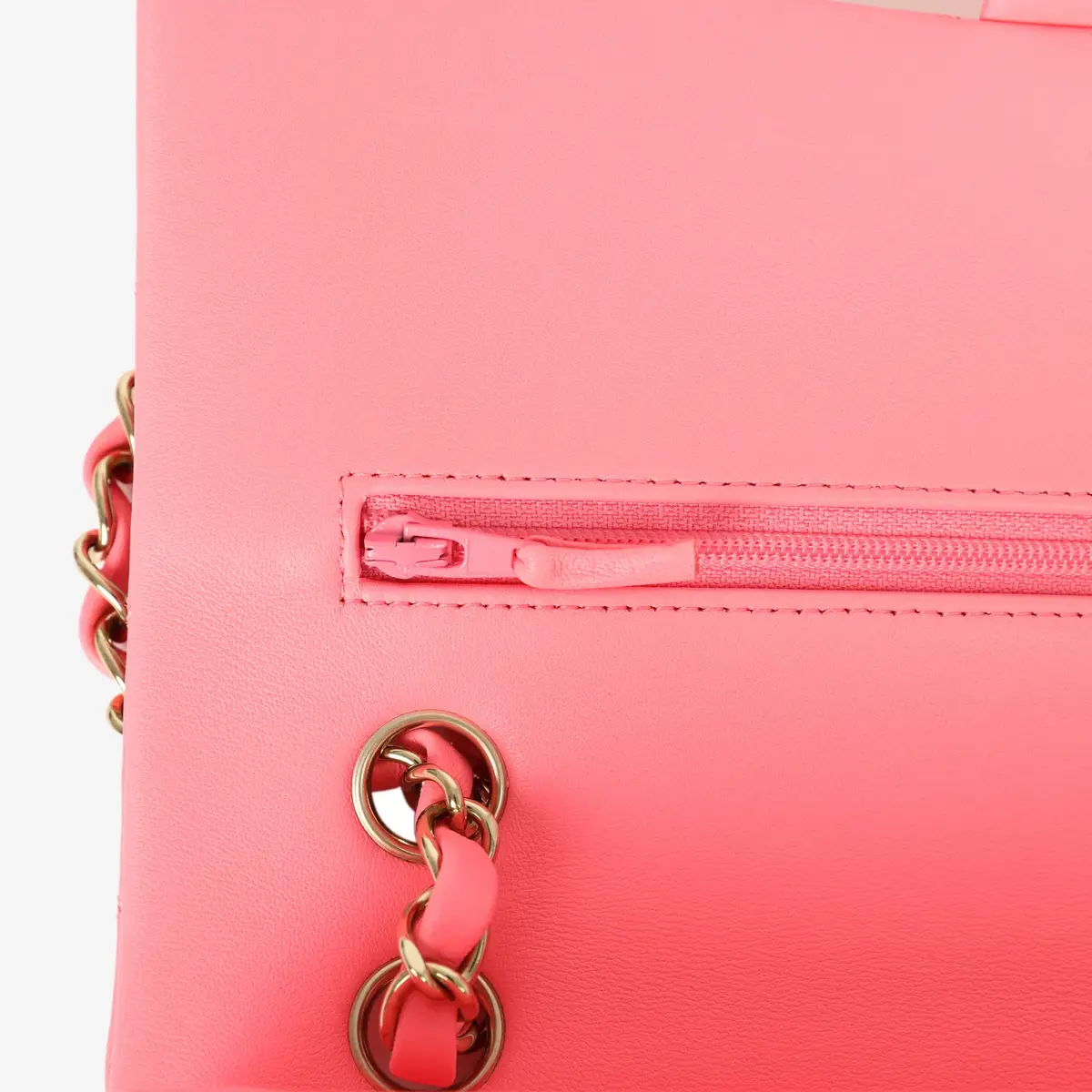 Chanel Chanel Medium "Hollywood Charms" Classic Double Flap Bag Coral Lambskin Gold Hardware | Thumbnail 10