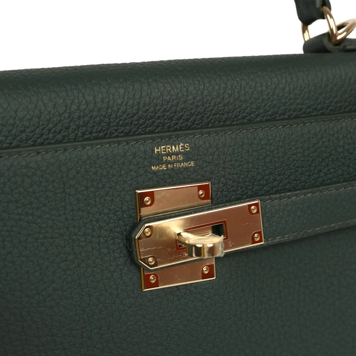 HERMÈS Hermes Kelly Retourne 28 Vert Mangrove Togo Permabrass Hardware | Thumbnail 7