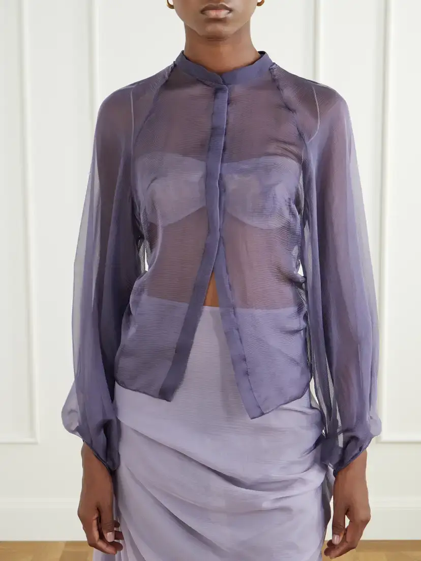 Pauline Dujancourt Alyona Cut-out Silk Blouse | Thumbnail 3