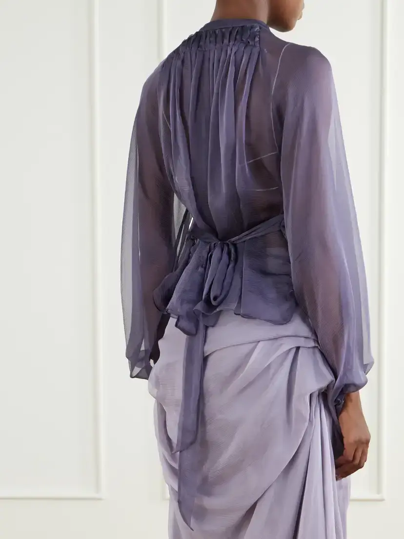 Pauline Dujancourt Alyona Cut-out Silk Blouse | Thumbnail 4