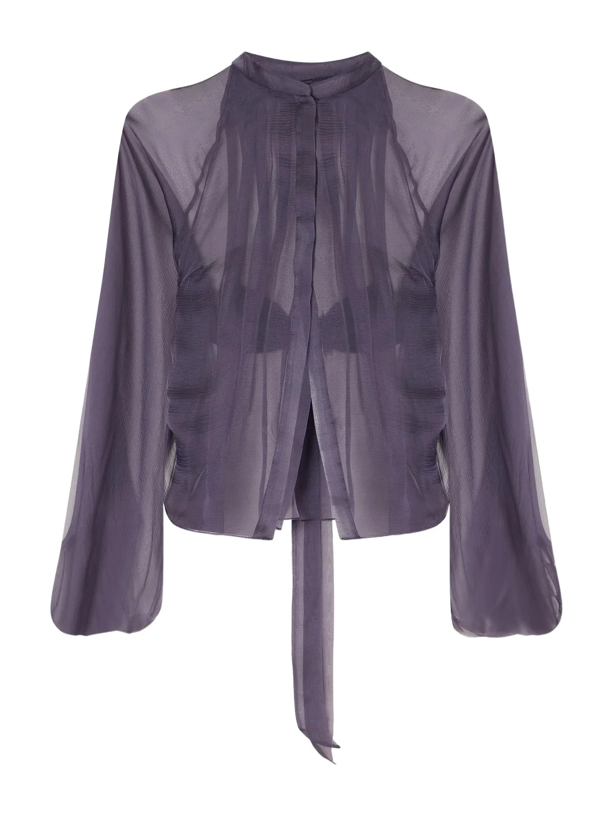 Pauline Dujancourt Alyona Pleated Belted Cut-out Silk-chiffon Blouse