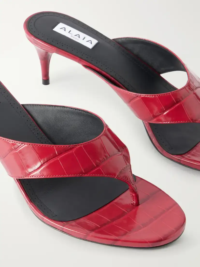 Alaïa Infra 55 Croc-effect Leather Thong Sandals | Thumbnail 5 Alaïa Infra 55 Croc-effect Leather Thong Sandals | Thumbnail 5