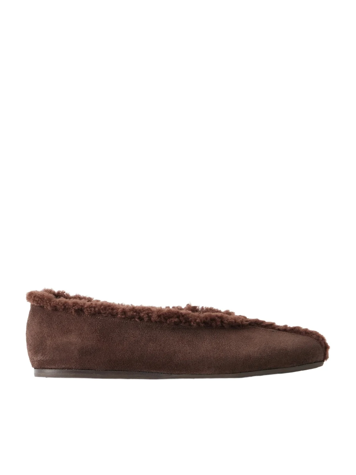 Aeropi Shearling-trimmed Suede Ballet Flats