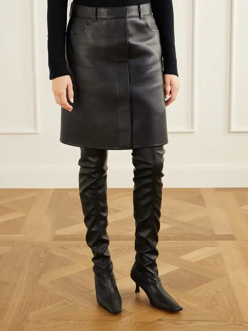 Courrèges Leather Knee-length Skirt | Thumbnail 3 Courrèges Leather Knee-length Skirt | Thumbnail 3