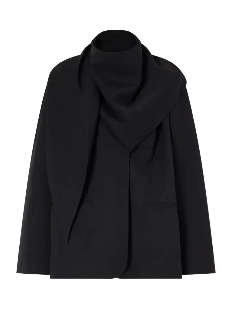 Remi Scarf-detailed Wool-blend Crepe Blazer Remi Scarf-detailed Wool-blend Crepe Blazer