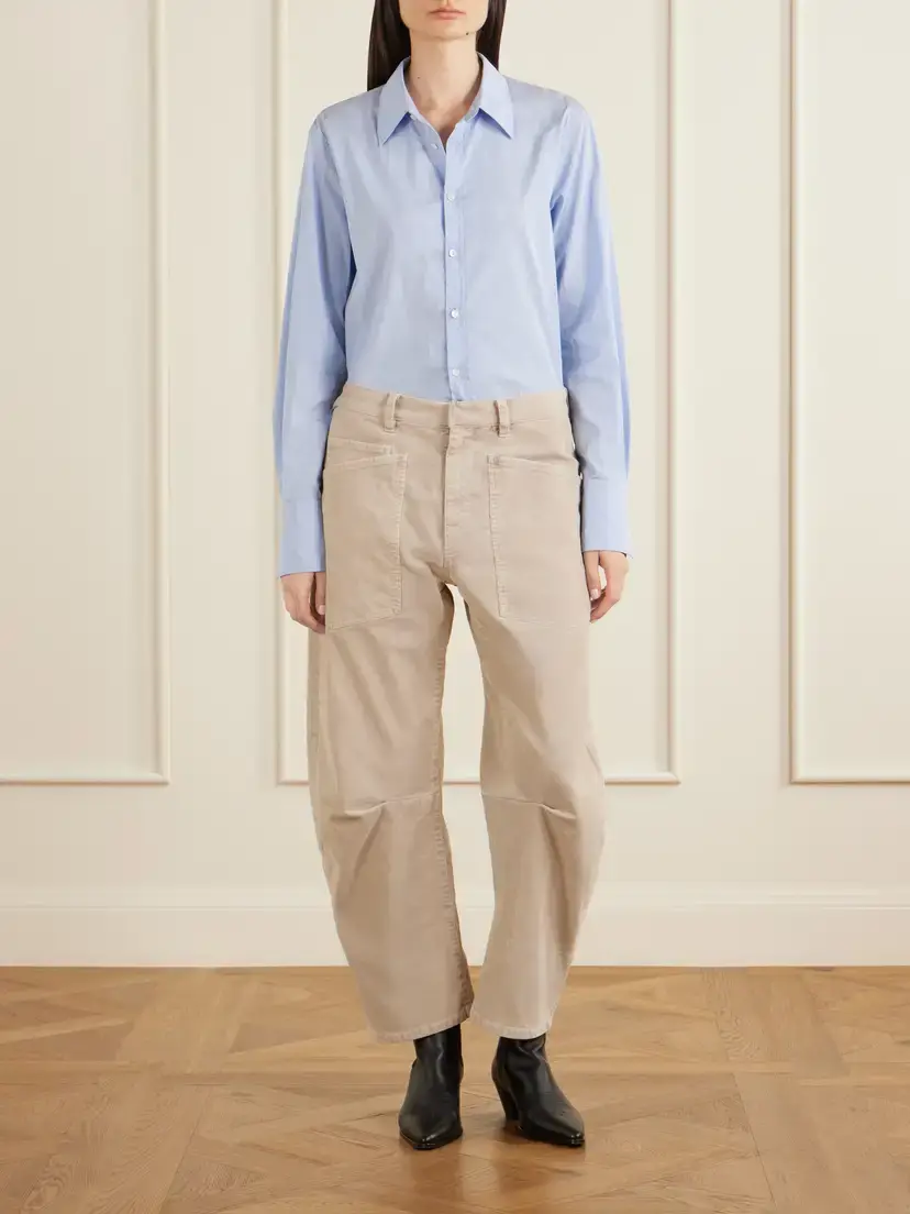 Nili Lotan Shon Cotton-blend Twill Barrel-leg Pants | Thumbnail 2 Nili Lotan Shon Cotton-blend Twill Barrel-leg Pants | Thumbnail 2