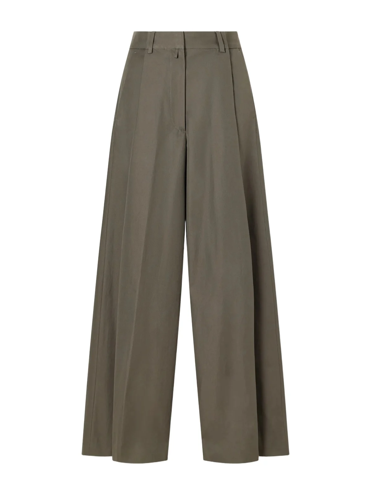 Cotton-twill Wide-leg Pants