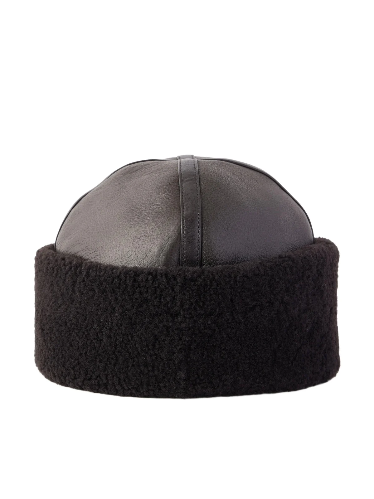 Nour Hammour Dallen Shearling-trimmed Leather Beanie