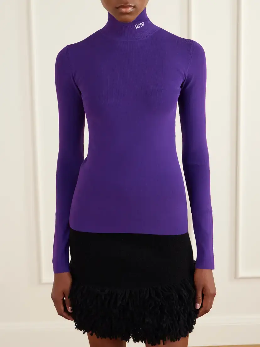 Loewe Logo-embroidered Ribbed T-shirt | Thumbnail 3