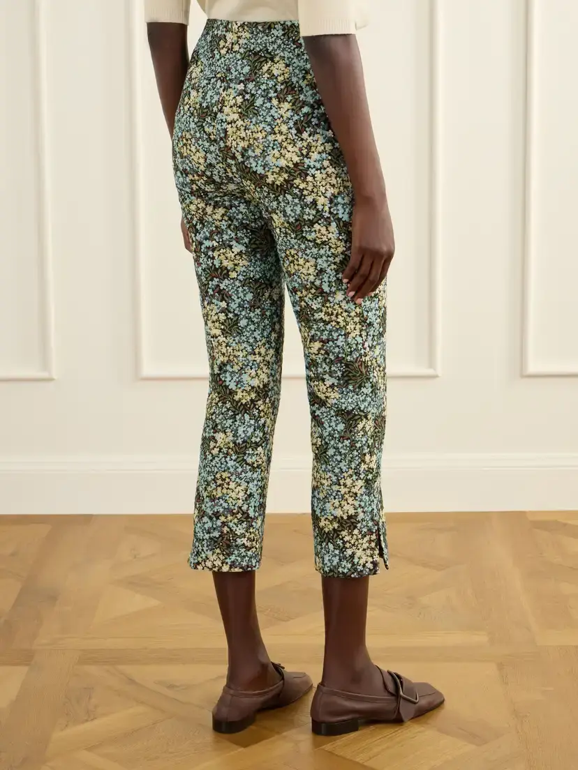 Dries Van Noten Floral-jacquard Straight-leg Cropped Pants | Thumbnail 4 Dries Van Noten Floral-jacquard Straight-leg Cropped Pants | Thumbnail 4