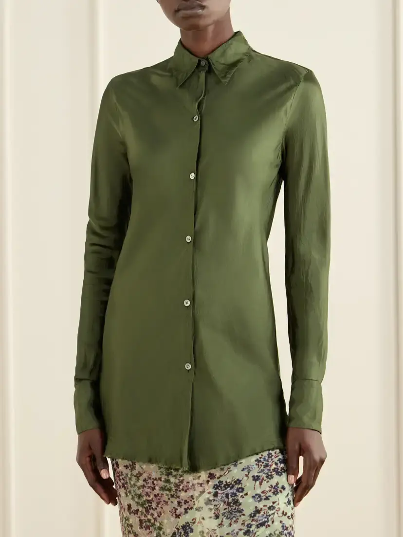 Dries Van Noten Crinkled Satin Shirt | Thumbnail 3 Dries Van Noten Crinkled Satin Shirt | Thumbnail 3