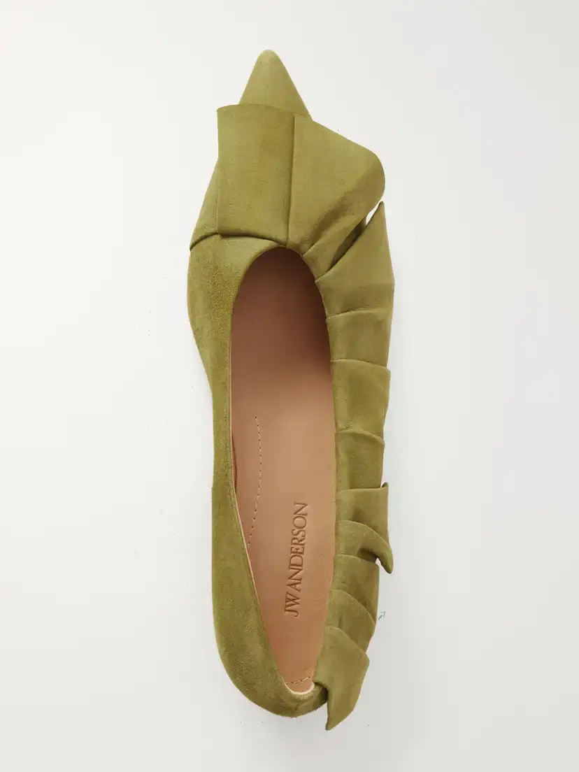 JW Anderson Ruffled Nubuck-trimmed Suede Ballet Flats | Thumbnail 6 JW Anderson Ruffled Nubuck-trimmed Suede Ballet Flats | Thumbnail 6