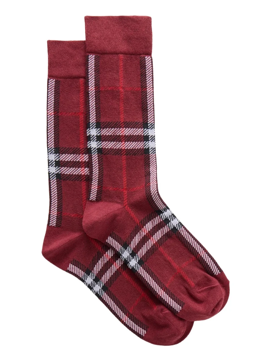 Burberry Checked Cotton-blend Jacquard-knit Socks
