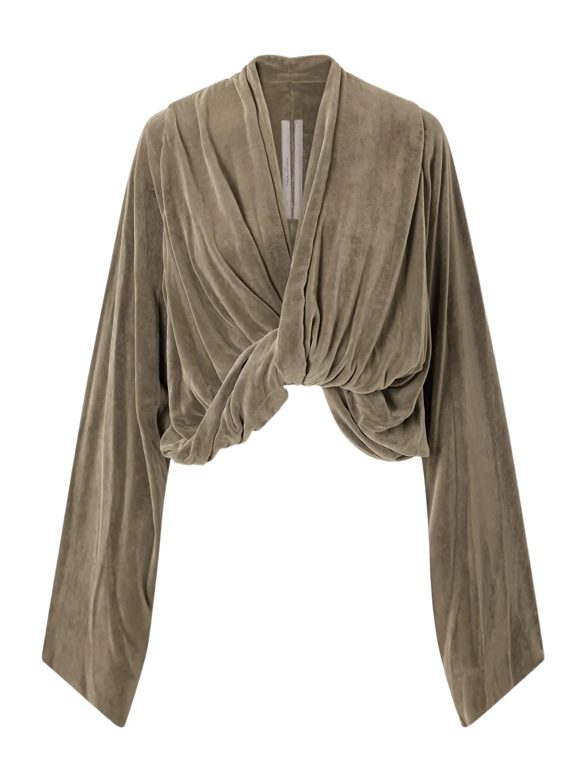 Twist Draped Velvet Crop Blouse