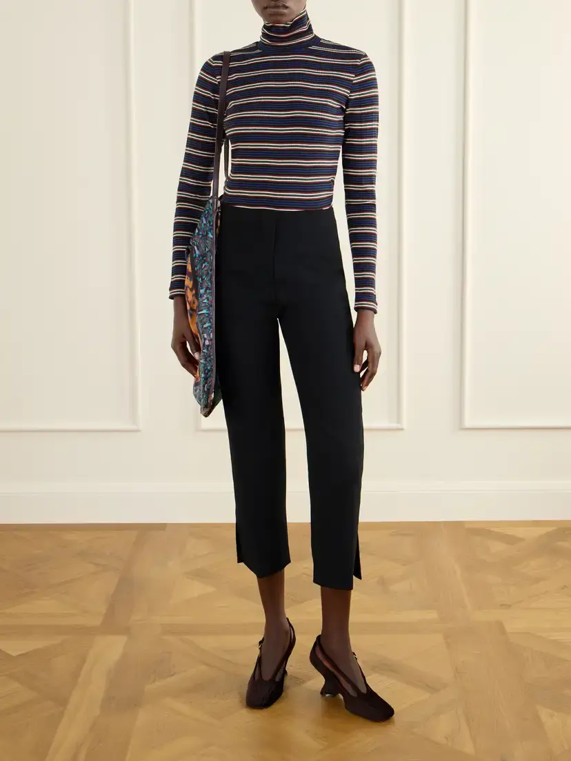 Dries Van Noten Striped Ribbed Cotton-blend Turtleneck Sweater | Thumbnail 2 Dries Van Noten Striped Ribbed Cotton-blend Turtleneck Sweater | Thumbnail 2