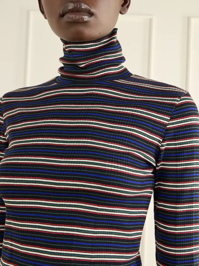 Dries Van Noten Striped Ribbed Cotton-blend Turtleneck Sweater | Thumbnail 5 Dries Van Noten Striped Ribbed Cotton-blend Turtleneck Sweater | Thumbnail 5