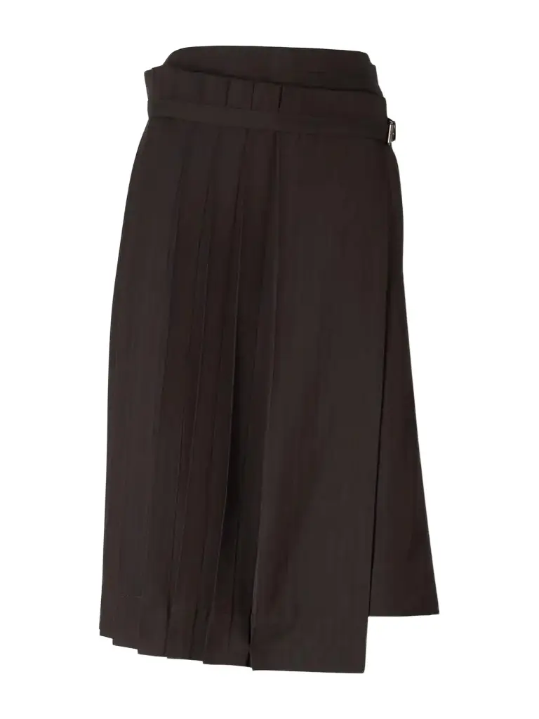 Dries Van Noten Striped Pleated Twill Knee-length Skirt | Image 1 Dries Van Noten Striped Pleated Twill Knee-length Skirt | Image 1