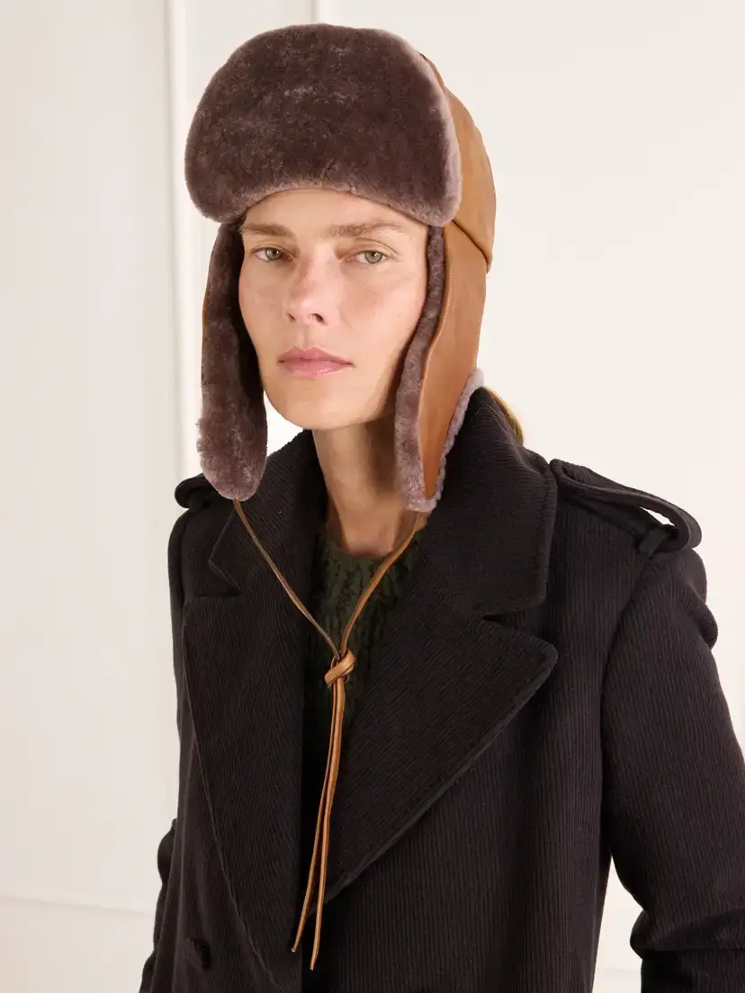 Gabriela Hearst Karina Leather And Shearling Trapper Hat | Thumbnail 2 Gabriela Hearst Karina Leather And Shearling Trapper Hat | Thumbnail 2