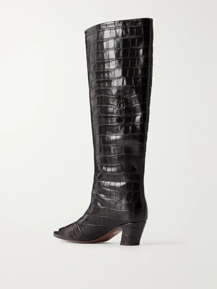 Loeffler Randall Marley Croc-effect Leather Knee Boots | Thumbnail 3