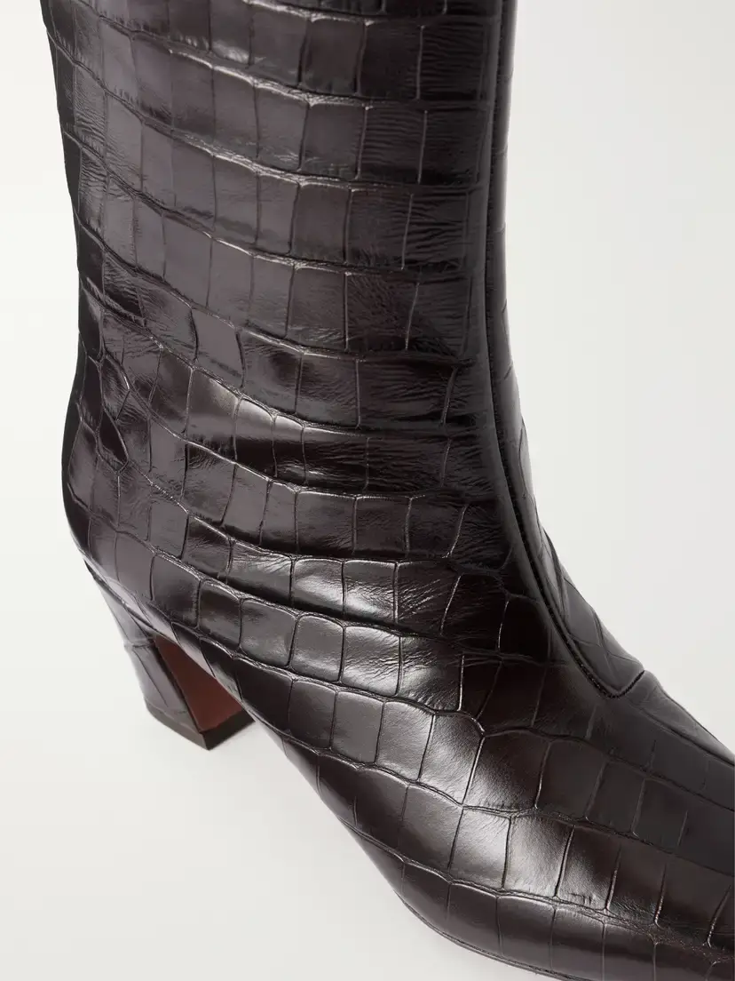 Loeffler Randall Marley Croc-effect Leather Knee Boots | Thumbnail 5