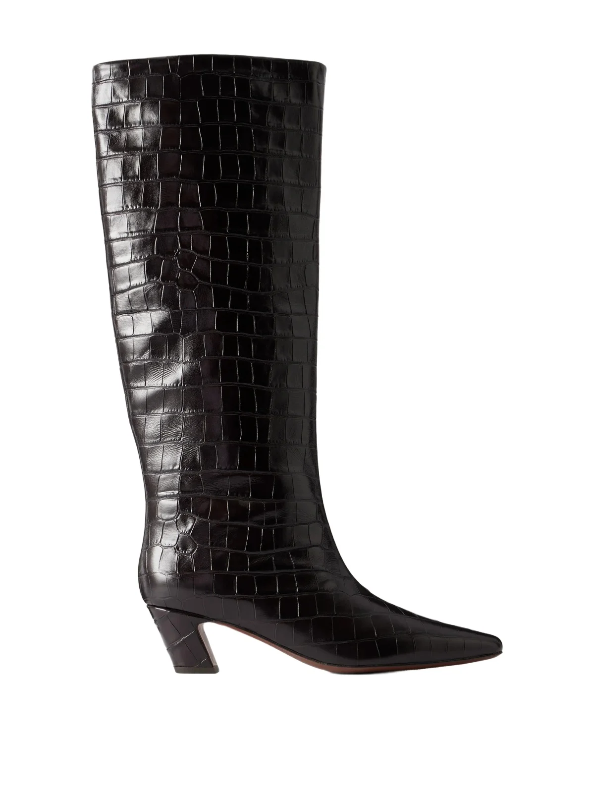 Loeffler Randall Marley Croc-effect Leather Knee Boots