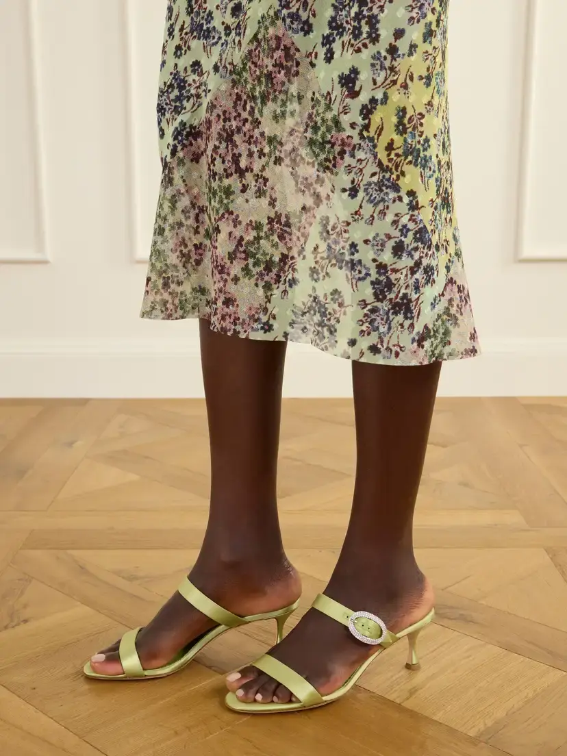 Manolo Blahnik Zutosanmu 50 Crystal-embellished Satin Sandals | Thumbnail 2 Manolo Blahnik Zutosanmu 50 Crystal-embellished Satin Sandals | Thumbnail 2