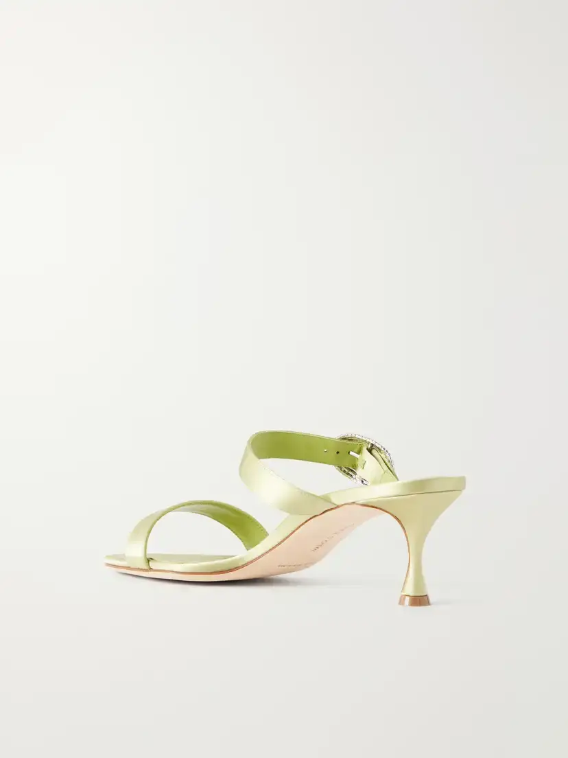 Manolo Blahnik Zutosanmu 50 Crystal-embellished Satin Sandals | Thumbnail 3 Manolo Blahnik Zutosanmu 50 Crystal-embellished Satin Sandals | Thumbnail 3