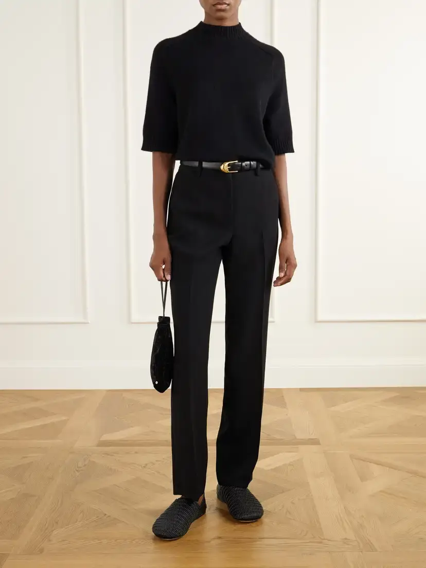 Theory Crepe Straight-leg Pants | Thumbnail 2 Theory Crepe Straight-leg Pants | Thumbnail 2