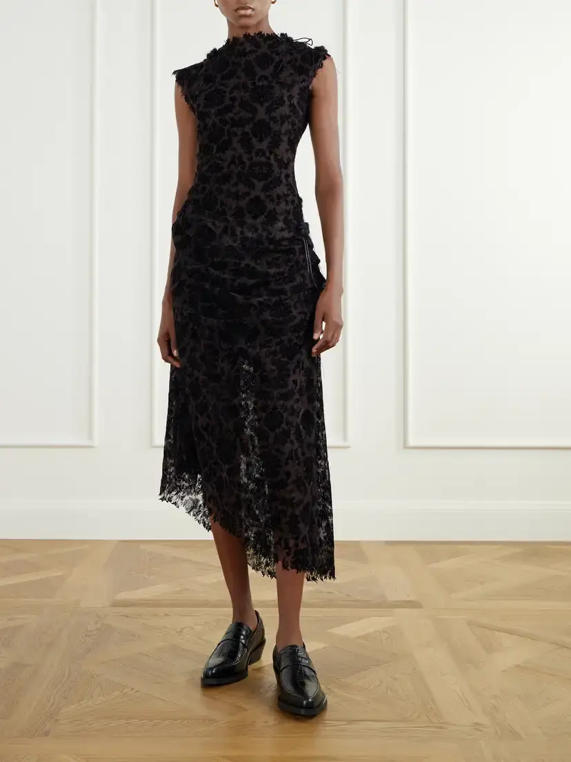 Pauline Dujancourt Najia Asymmetric Lace Midi Dress | Thumbnail 3 Pauline Dujancourt Najia Asymmetric Lace Midi Dress | Thumbnail 3