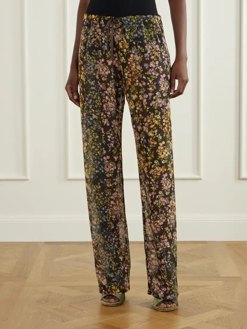 Dries Van Noten Floral-print Fil Coupé Organza Straight-leg Pants | Thumbnail 3 Dries Van Noten Floral-print Fil Coupé Organza Straight-leg Pants | Thumbnail 3