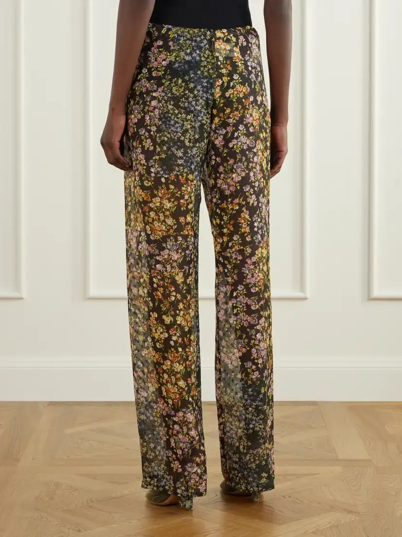 Dries Van Noten Floral-print Fil Coupé Organza Straight-leg Pants | Thumbnail 4 Dries Van Noten Floral-print Fil Coupé Organza Straight-leg Pants | Thumbnail 4