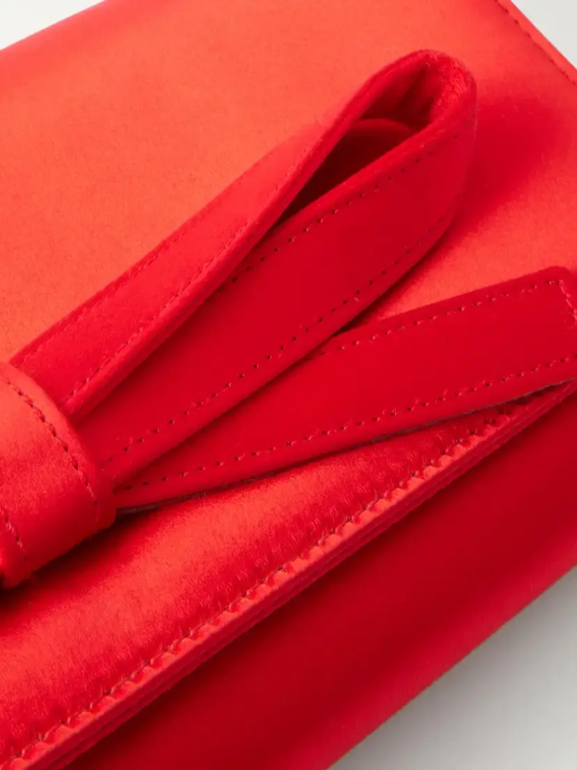 Carolina Herrera Margaret Ribbon-detailed Satin Clutch | Thumbnail 4 Carolina Herrera Margaret Ribbon-detailed Satin Clutch | Thumbnail 4