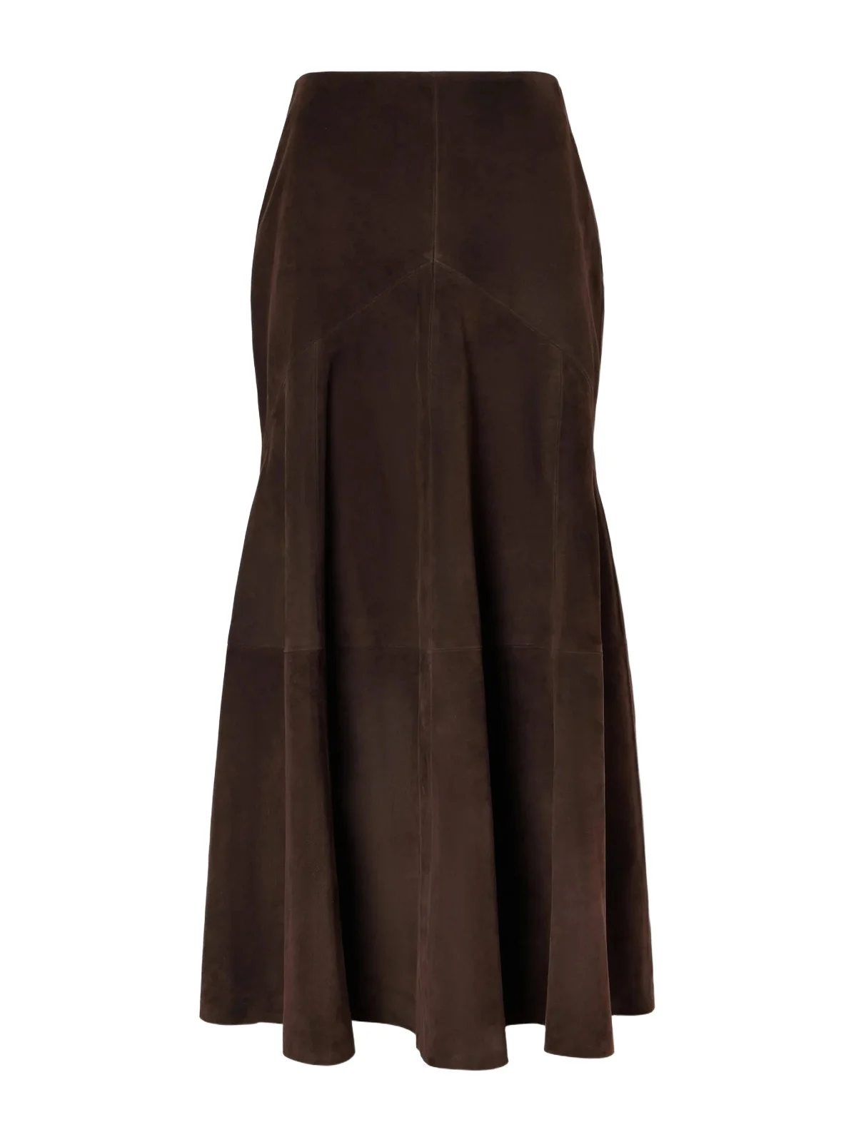 Nour Hammour Garnier Paneled Suede Midi Skirt