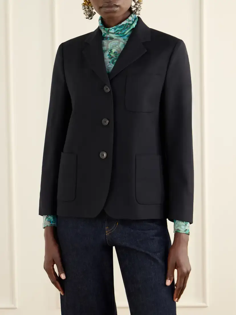 Dries Van Noten Wool-crepe Blazer | Thumbnail 3 Dries Van Noten Wool-crepe Blazer | Thumbnail 3