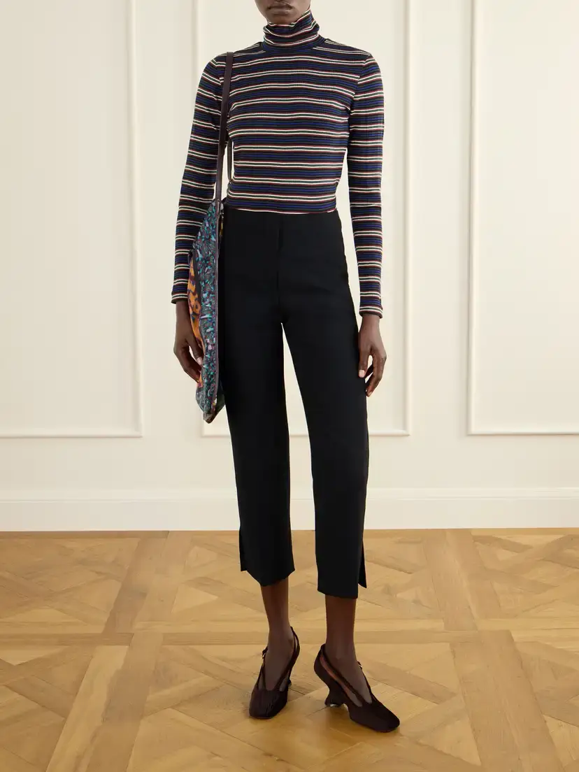 Dries Van Noten Crepe Straight-leg Cropped Pants | Thumbnail 2 Dries Van Noten Crepe Straight-leg Cropped Pants | Thumbnail 2
