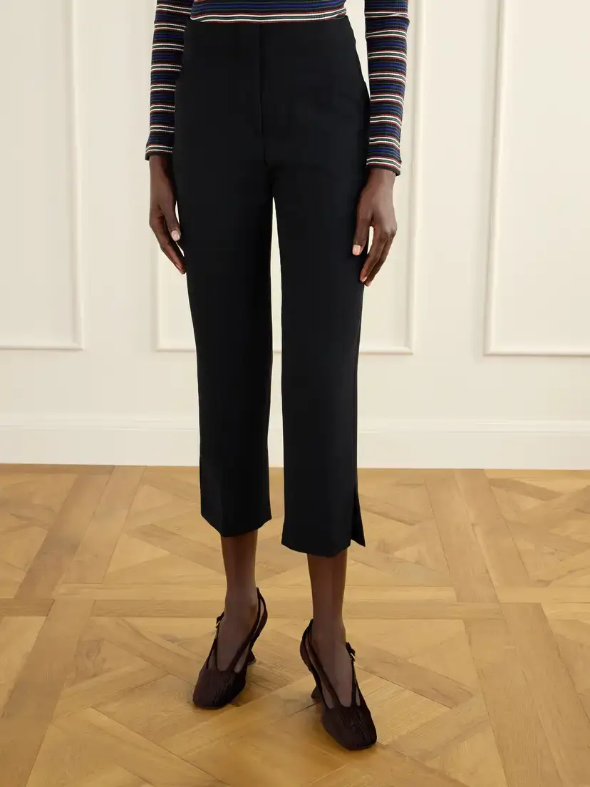 Dries Van Noten Crepe Straight-leg Cropped Pants | Thumbnail 3 Dries Van Noten Crepe Straight-leg Cropped Pants | Thumbnail 3