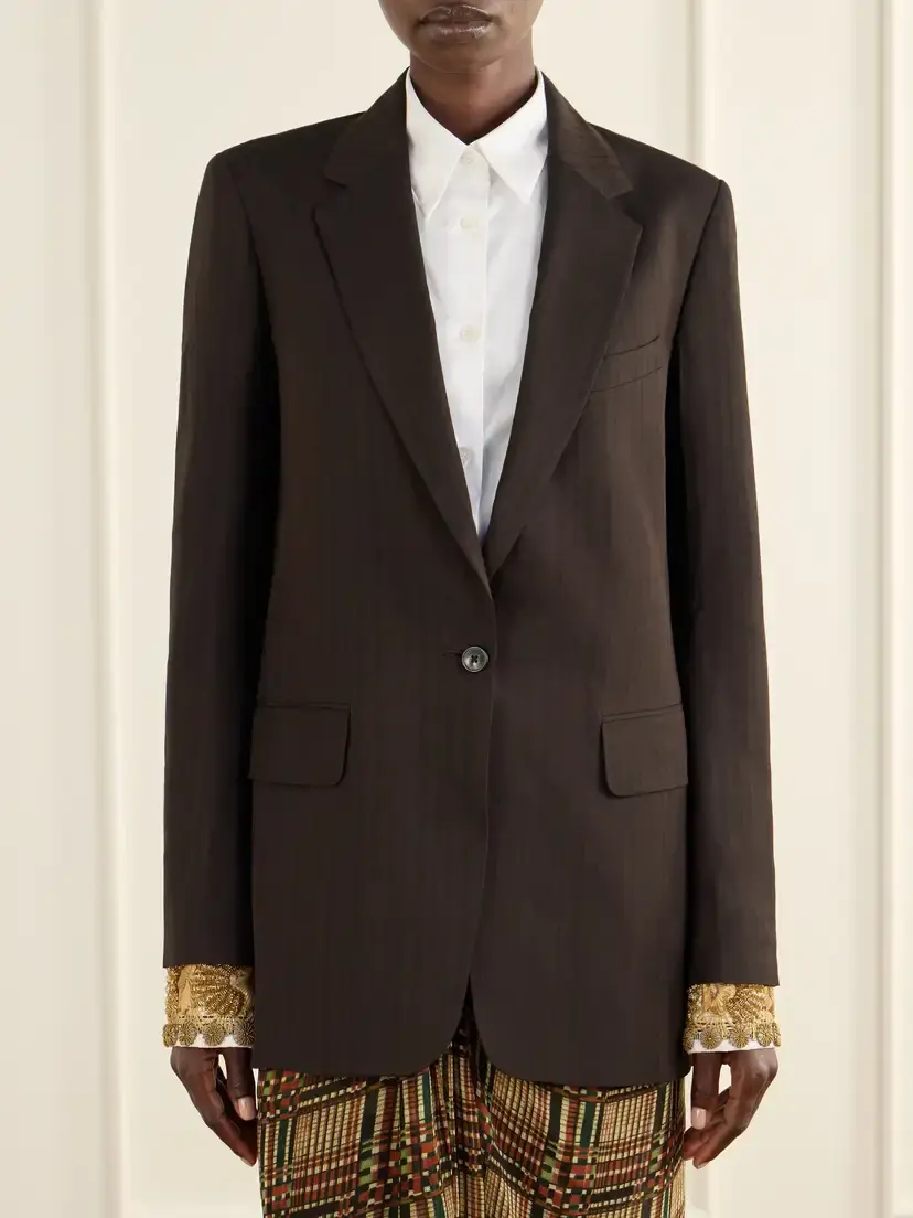 Dries Van Noten Striped Crepe Blazer | Thumbnail 3